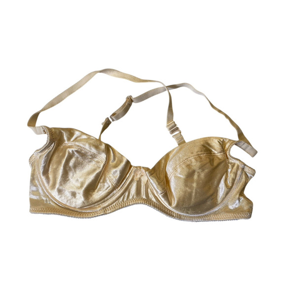 1960s 1970s Adonna Bra Dream Maker 36 B Satin Shiny Cream White Vintage Lingerie - Picture 1 of 9